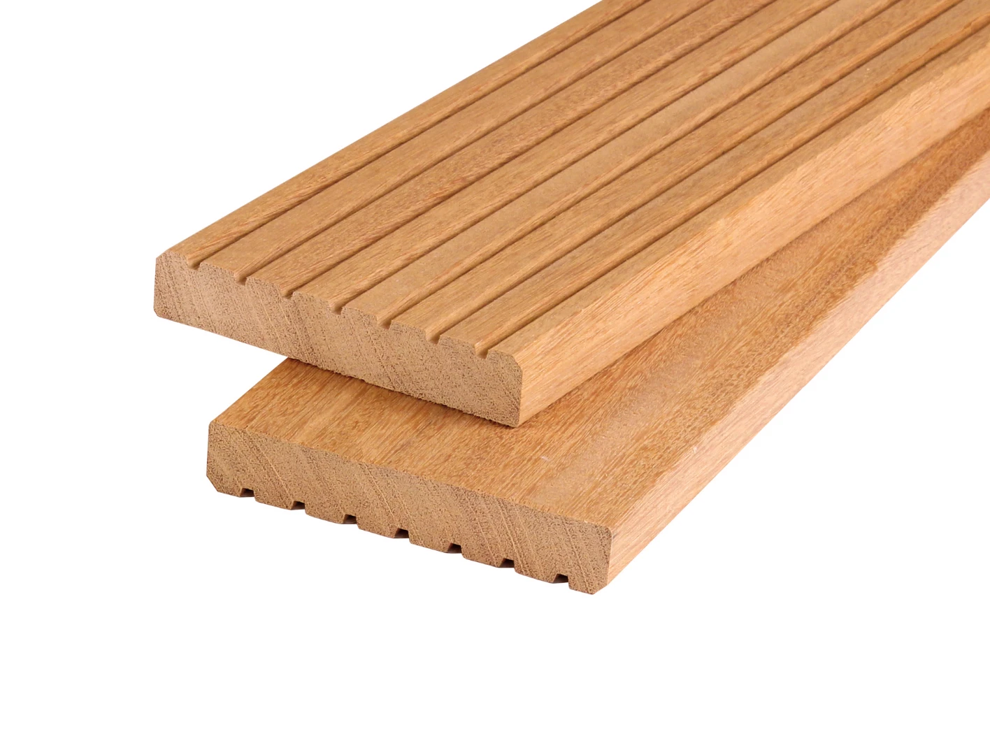 Bankirai Vlonderplank 2.1 x 14.5 cm (21 x 145 mm) Groef/Glad - Lengte 457 cm - Afbeelding 1